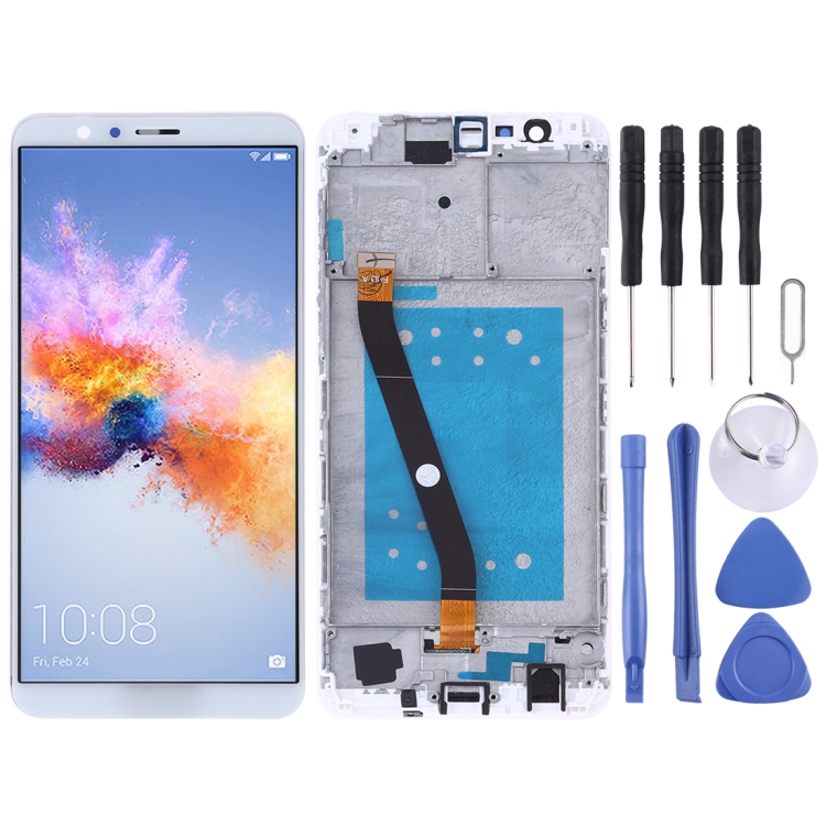 

LCD Screen and Digitizer Full Assembly with Frame for Huawei Honor 7X(White)