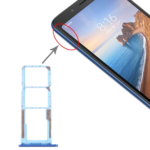 

SIM Card Tray + SIM Card Tray + Micro SD Card Tray for Xiaomi Redmi 7A (Blue)