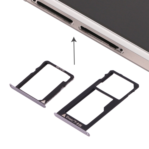 

For Huawei Honor 5X / GR5 Micro SIM Card Tray + Nano SIM & Micro SD Card Tray(Grey)