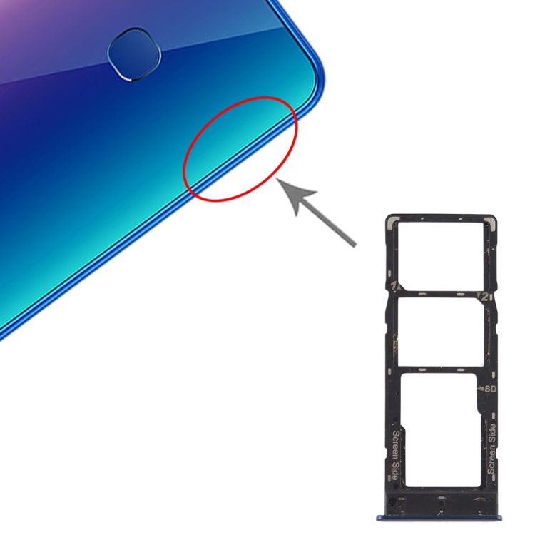 

SIM Card Tray + SIM Card Tray + Micro SD Card Tray for Tecno Infinix X627 Smart 3 Plus(Blue)