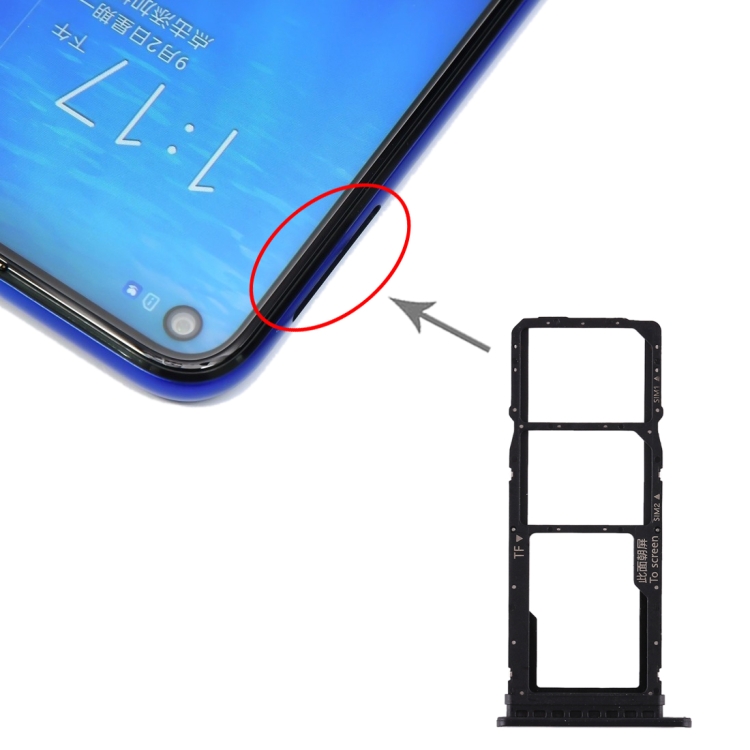 

SIM Card Tray + SIM Card Tray + Micro SD Card Tray for Huawei Honor Play 3 (Black)