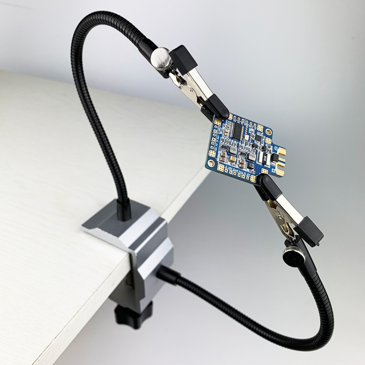

Aluminum Table Clamp Soldering Iron Holder Soldering Station PCB Fixture with 2 Metal Arms