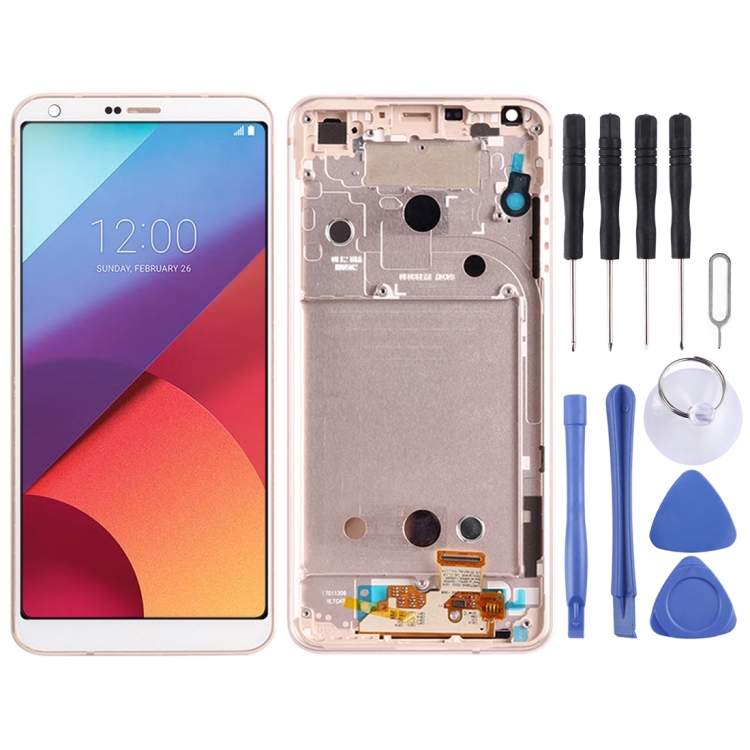 

LCD Screen and Digitizer Full Assembly with Frame for LG G6 / H870 / H870DS / H872 / LS993 / VS998 / US997(Gold)