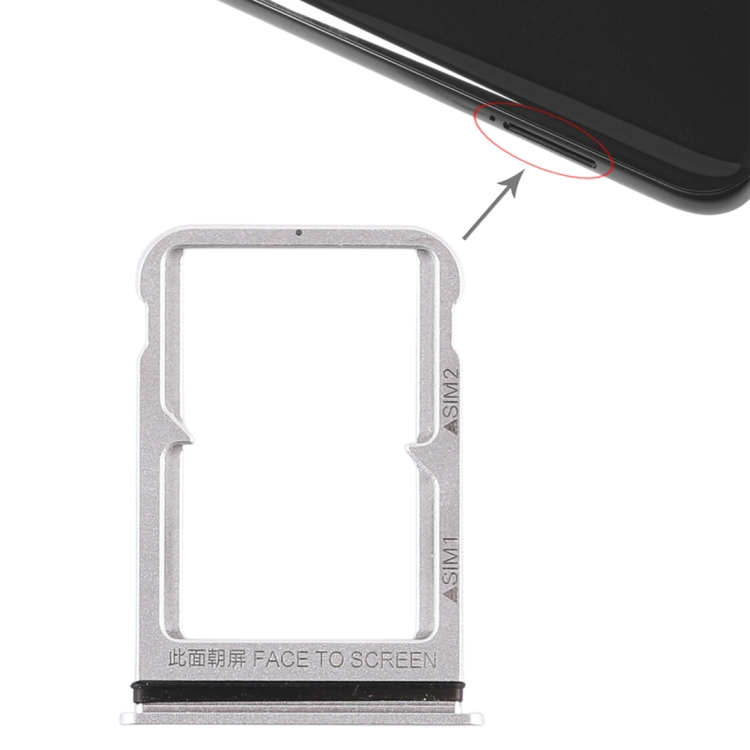 

Double SIM Card Tray for Xiaomi Mi 8 (Silver)