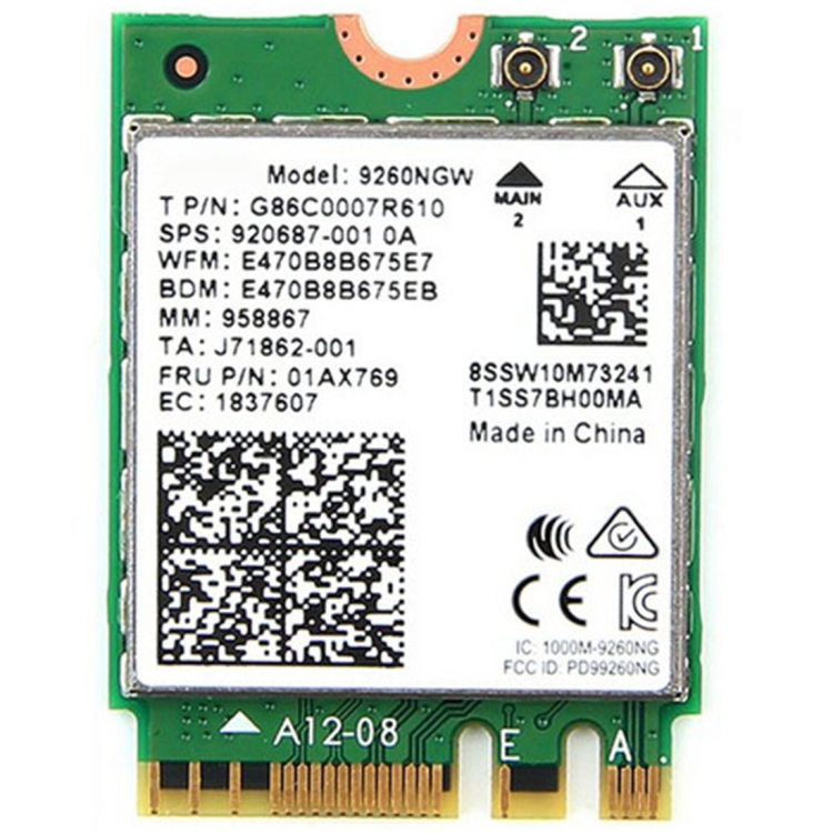 

9260NGW Brand New for Intel Dual Band Wireless-AC 9260AC Bluetooth 5.0 5G 1730Mbps Wifi Network Card PK 8265 / 7260 / 8260