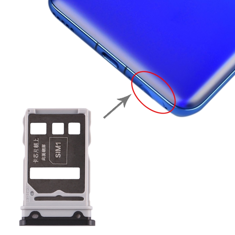 

SIM Card Tray + SIM Card Tray for Huawei Honor V30 Pro / Honor V30 (Black)
