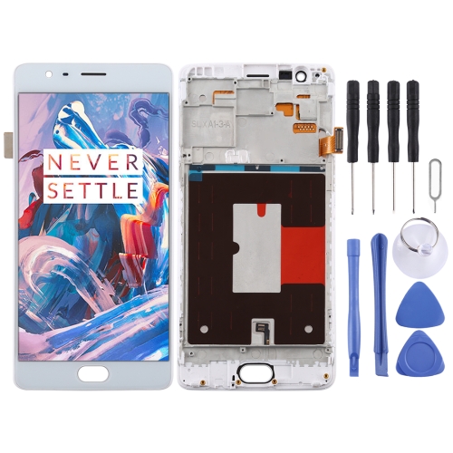 

TFT Material LCD Screen and Digitizer Full Assembly with Frame for OnePlus 3 / 3T A3000 A3010 (White)