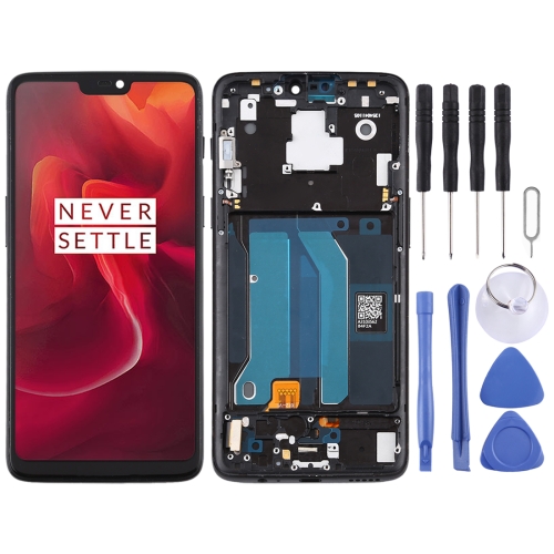 

TFT Material LCD Screen and Digitizer Full Assembly with Frame for OnePlus 6 A6000 (Black)