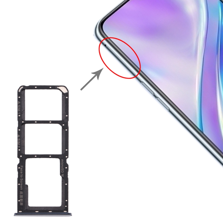 

SIM Card Tray + SIM Card Tray + Micro SD Card Tray for OPPO Realme X2(Silver)