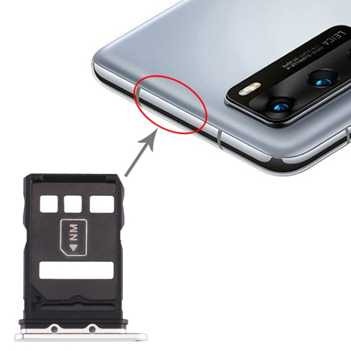 

SIM Card Tray + NM Card Tray for Huawei P40 (Silver)