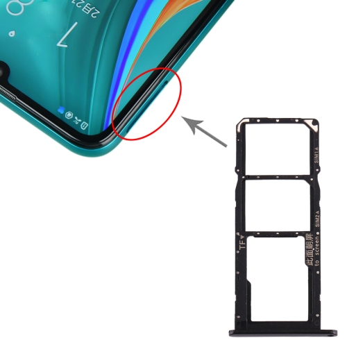 

SIM Card Tray + SIM Card Tray + Micro SD Card Tray for Huawei Enjoy 10e / Honor Play 9A (Black)