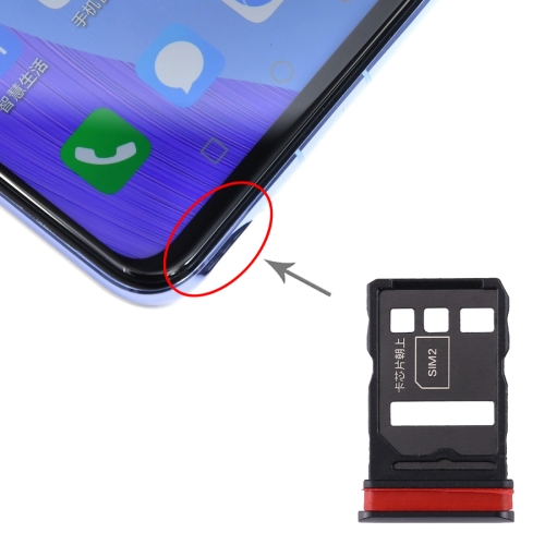 

SIM Card Tray + SIM Card Tray for Huawei Nova 6 / Honor V30 Pro / Honor V30 (Black)