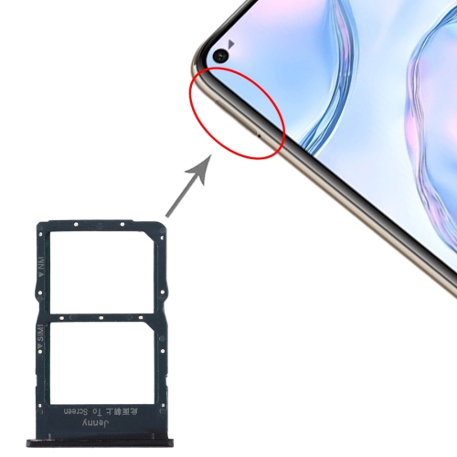 

SIM Card Tray + NM Card Tray for Huawei Nova 6 SE (Black)