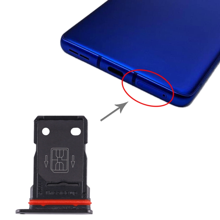 

SIM Card Tray + SIM Card Tray for OnePlus 8 Pro(Black)