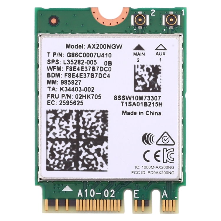 

Dual Band AX200 2400Mbps Wireless AX200NGW NGFF M.2 Bluetooth 5.0 Wifi Network Card 2.4G/5G 802.11 ac/ax