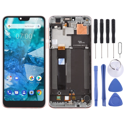 

LCD Screen and Digitizer Full Assembly with Frame for Nokia 7.1 TA-1100 TA-1096 TA-1095 TA-1085 TA-1097(Silver)