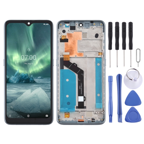 

LCD Screen and Digitizer Full Assembly with Frame for Nokia 6.2 TA-1198 TA-1200 TA-1187 TA-1201(Silver)
