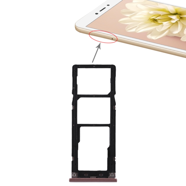 

2 SIM Card Tray + Micro SD Card Tray for Xiaomi Redmi Note 5A(Rose Gold)