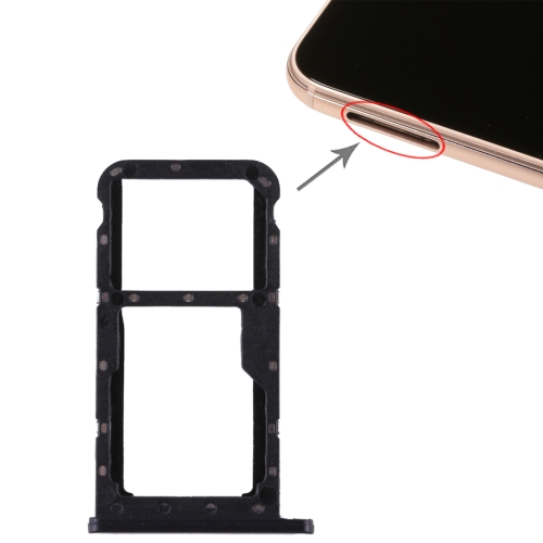 SIM Card Tray + SIM Card Tray / Micro SD Card for Huawei P20 Lite / Nova 3e (Black)