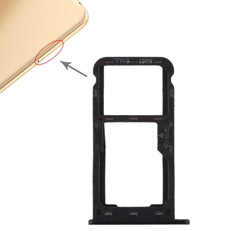 

SIM Card Tray + SIM Card Tray / Micro SD Card for Huawei Enjoy 7 (Black)