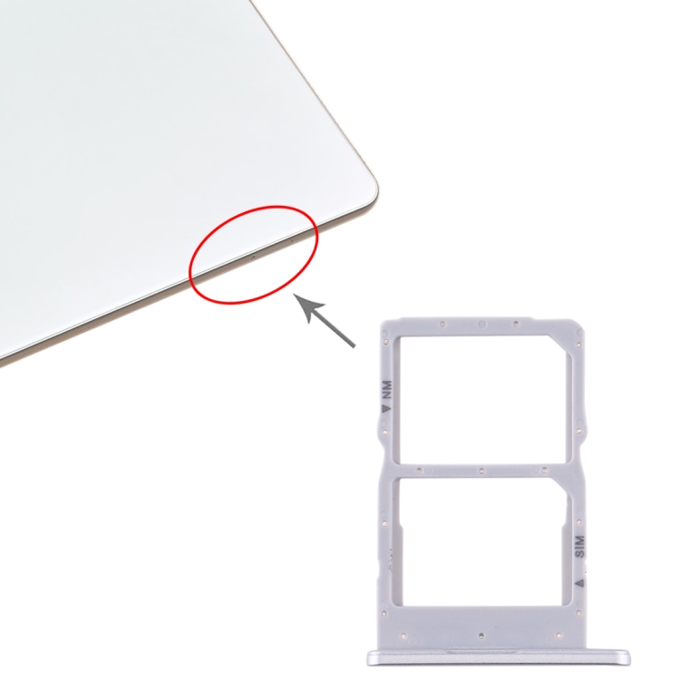 

SIM Card Tray + NM Card Tray for Huawei Matepad Pro (Silver)
