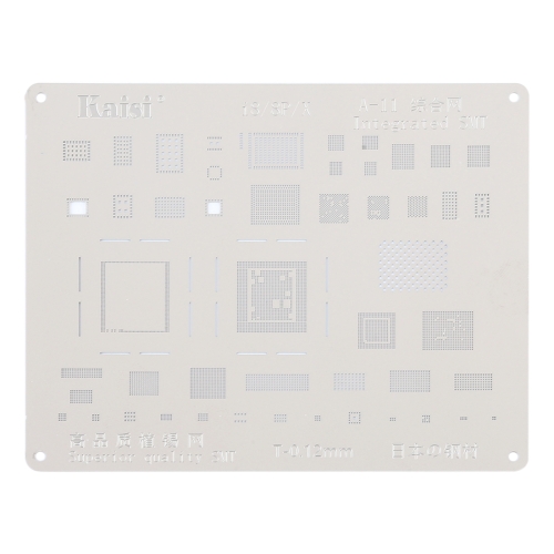 

Kaisi A-11 IC Chip BGA Reballing Stencil Kits Set Tin Plate For iPhone X / 8 / 8 Plus