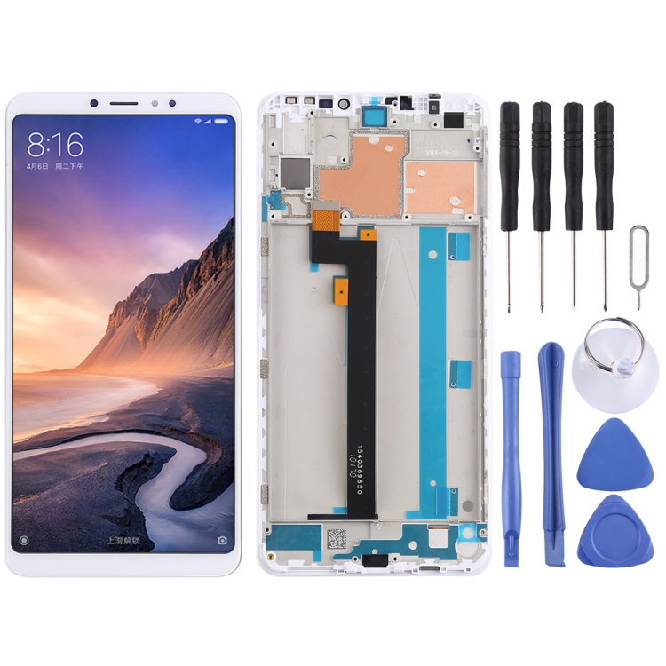 

LCD Screen and Digitizer Full Assembly with Frame for Xiaomi Mi Max 3 (White)
