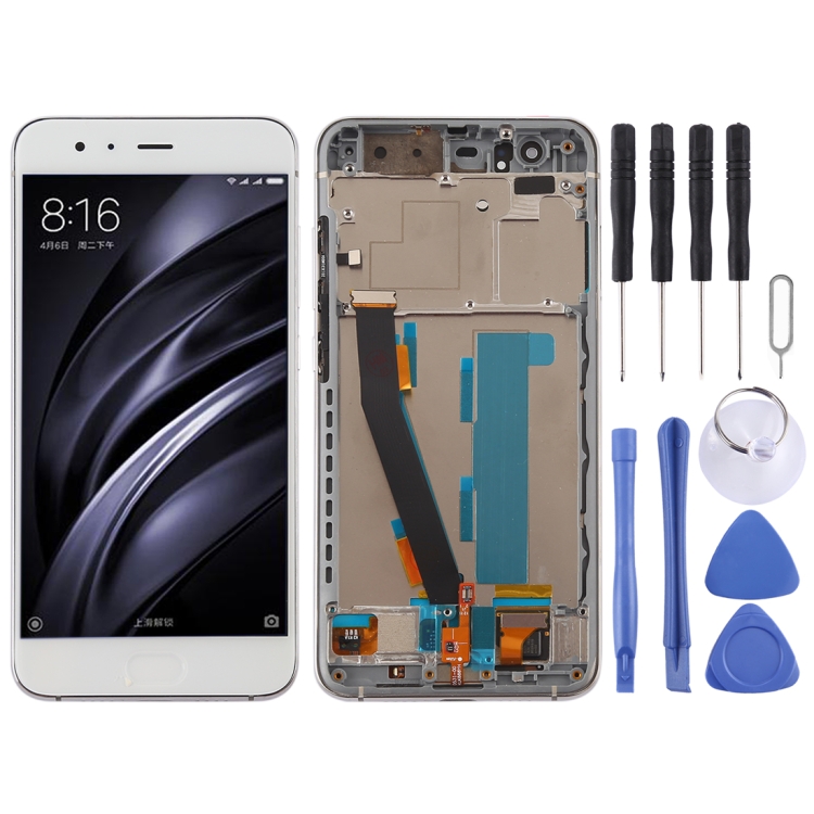 

LCD Screen and Digitizer Full Assembly with Frame for Xiaomi Mi 6(White)
