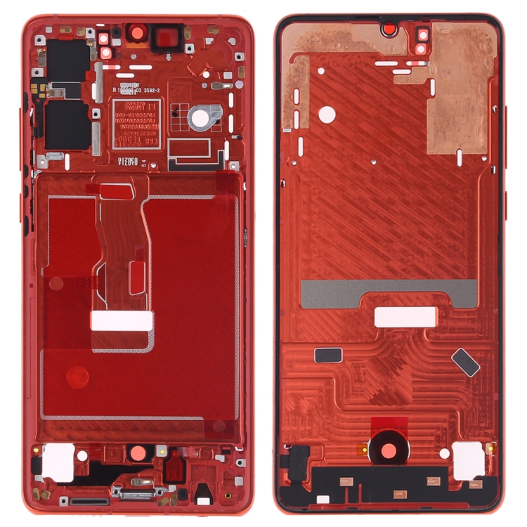 

Front Housing LCD Frame Bezel Plate with Side Keys for Huawei P30(Orange)