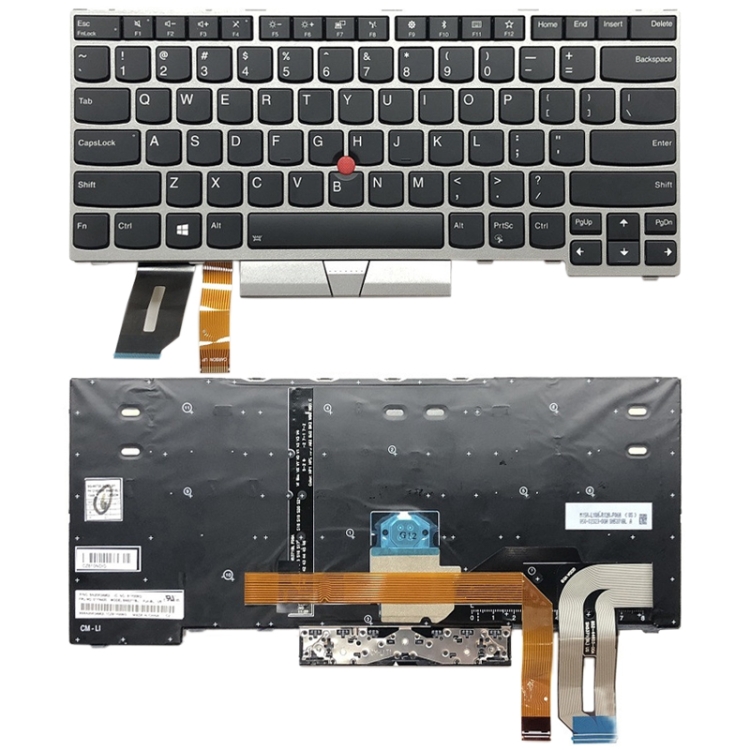 

US Backlight keyboard for Lenove ThinkPad E480 L480 L380 Yoga T480s(Silver)