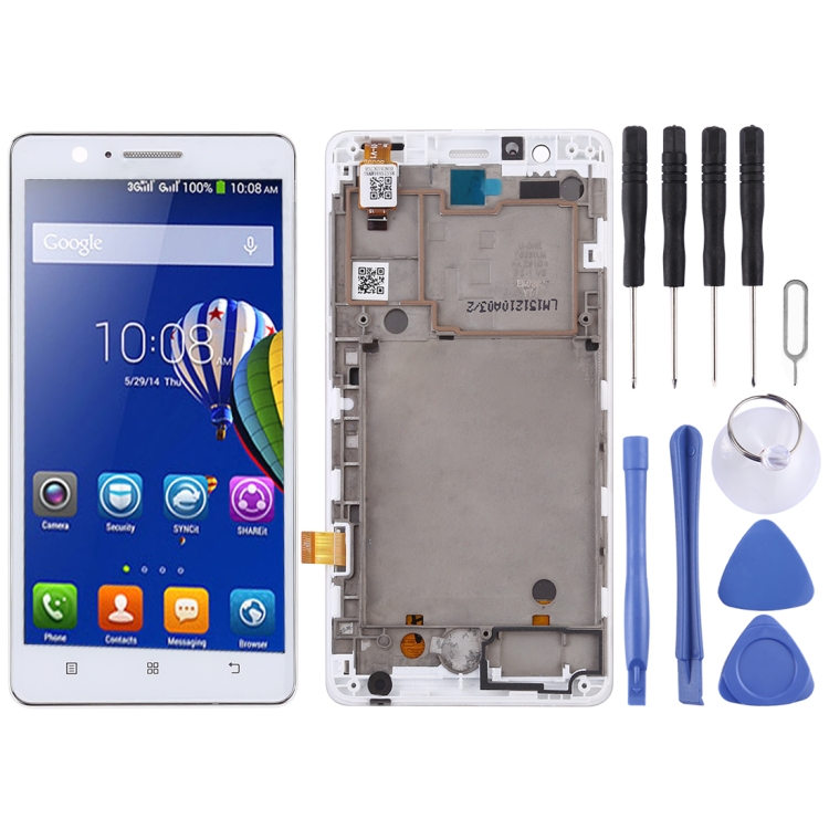 

LCD Screen and Digitizer Full Assembly with Frame for Lenovo A536(White)