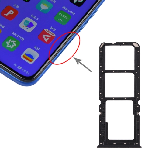 

SIM Card Tray + SIM Card Tray + Micro SD Card Tray for OPPO A11x/A11/A9(2020)/A5(2020)(Black)