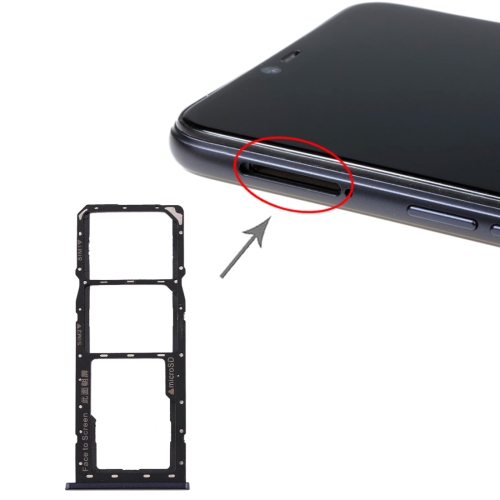 

SIM Card Tray + SIM Card Tray + Micro SD Card Tray for Realme 2(Black)
