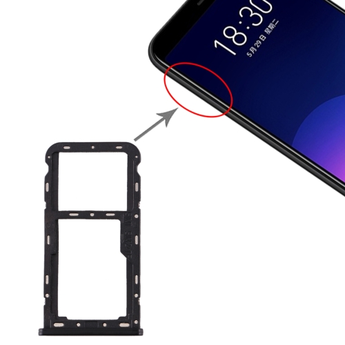 

SIM Card Tray + SIM / Micro SD Card Tray for Meizu M6T(Black)