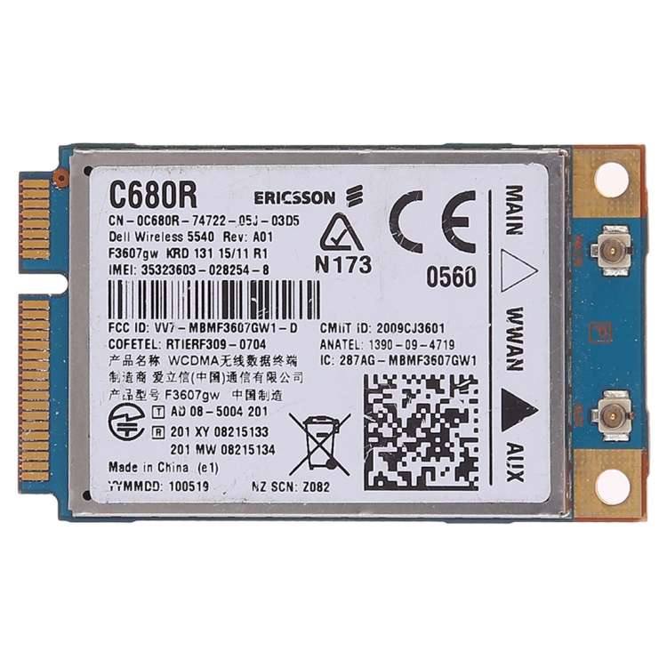 

Wireless Network Card for Dell C680R WWAN UMTS Wireless 5540 dw5540 Ericsson F3607GW