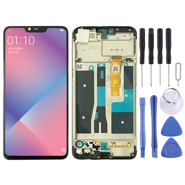 

LCD Screen and Digitizer Full Assembly with Frame for OPPO A5 (Black)
