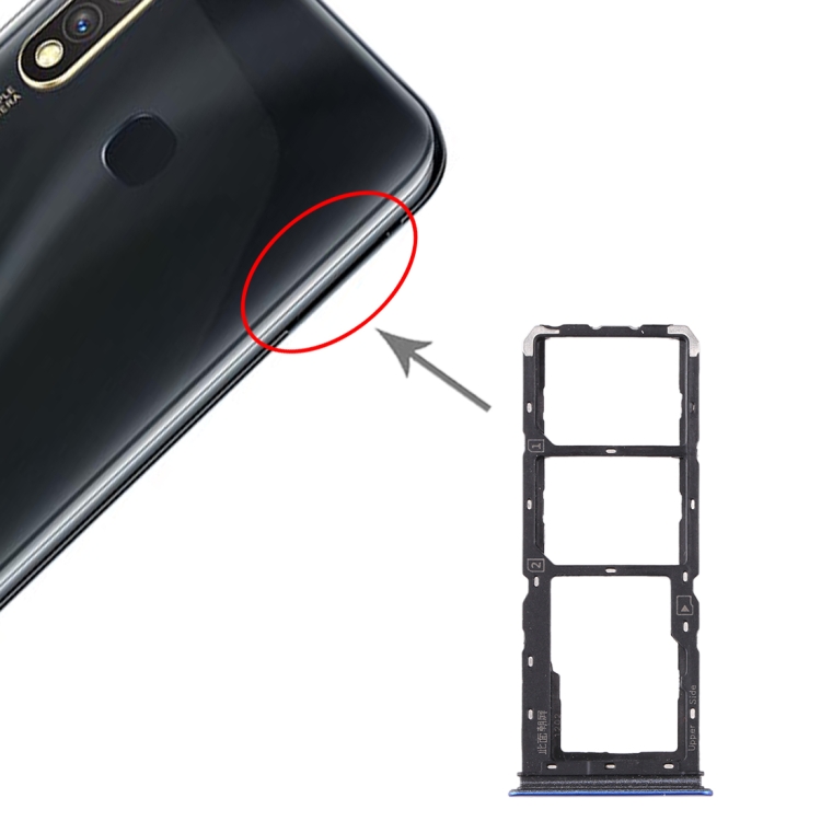 

SIM Card Tray + SIM Card Tray + Micro SD Card Tray for vivo Y5s (Blue)