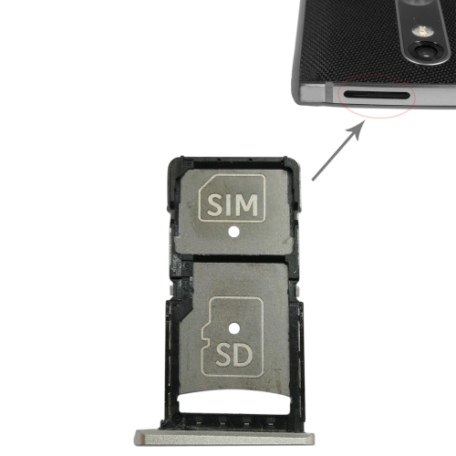 

SIM Card Tray + Micro SD Card Tray for Motorola Droid Turbo 2 / XT1585 (Gold)