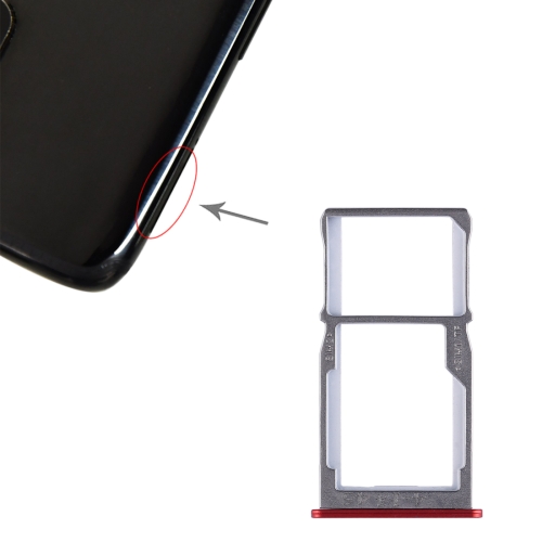 

SIM Card Tray + SIM Card Tray / Micro SD Card Tray for Meizu 15 (Red)