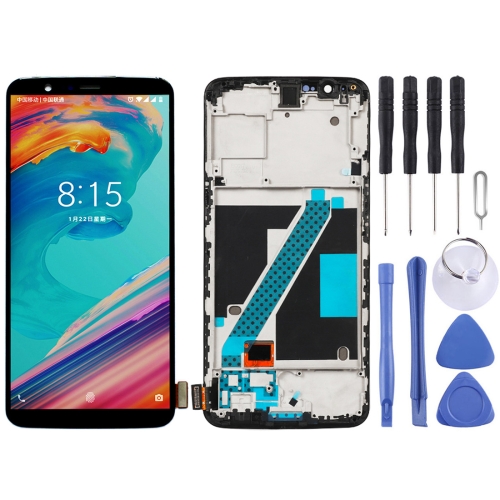 LCD Screen and Digitizer Full Assembly with Frame for Oneplus 5T A5010(Black)