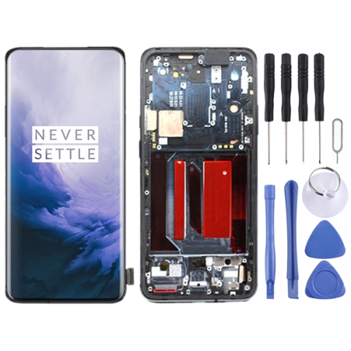 

AMOLED Material LCD Screen and Digitizer Full Assembly with Frame for OnePlus 7 Pro(Black)