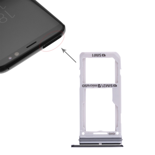 2 SIM Card Tray / Micro SD Card Tray for Galaxy S8 / S8+(Black)