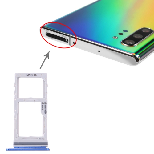 

SIM Card Tray + SIM Card Tray / Micro SD Card Tray for Samsung Galaxy Note10+(Blue)