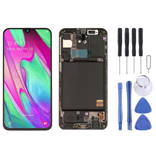 LCD Screen and Digitizer Full Assembly with Frame for Galaxy A40 SM-A405F (Black)