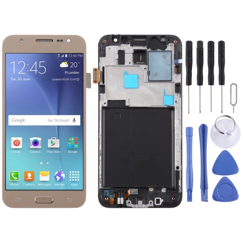 

TFT Material LCD Screen and Digitizer Full Assembly with Frame for Galaxy J5 (2015) / J500F(Gold)