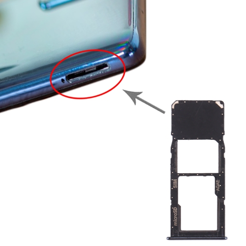 

SIM Card Tray + Micro SD Card Tray for Samsung Galaxy A71 / A715 (Black)