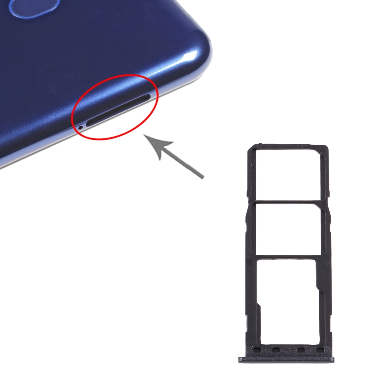 

SIM Card Tray + SIM Card Tray + Micro SD Card Tray for Samsung Galaxy M10 SM-M105 (Black)