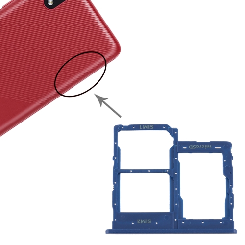 

SIM Card Tray + SIM Card Tray + Micro SD Card Tray for Samsung Galaxy A01 Core SM-A013 (Blue)