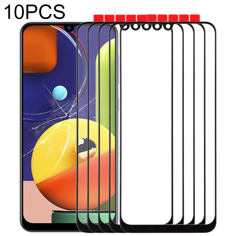 

10 PCS Front Screen Outer Glass Lens for Samsung Galaxy A50s (Black)