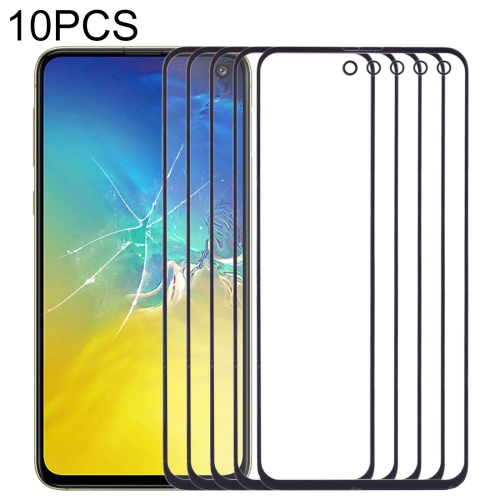

10 PCS Front Screen Outer Glass Lens for Samsung Galaxy S10e SM-G970F/DS, SM-G970U, SM-G970W (Black)